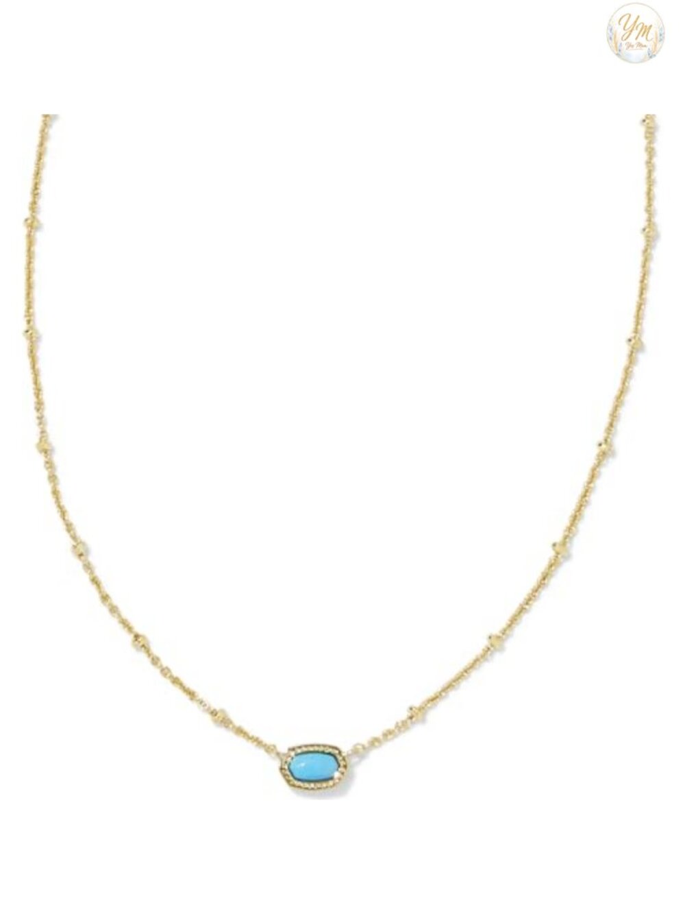Kendra Scott Mini Elisa 14k Gold-Plated Turquoise Pendant Necklace